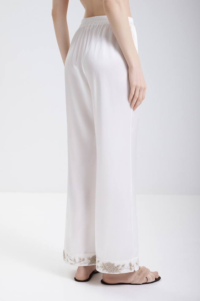  Женская шелковая пижама с брюками  8