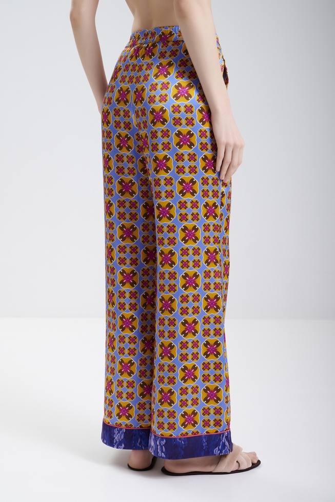  Женская шелковая пижама с брюками  7