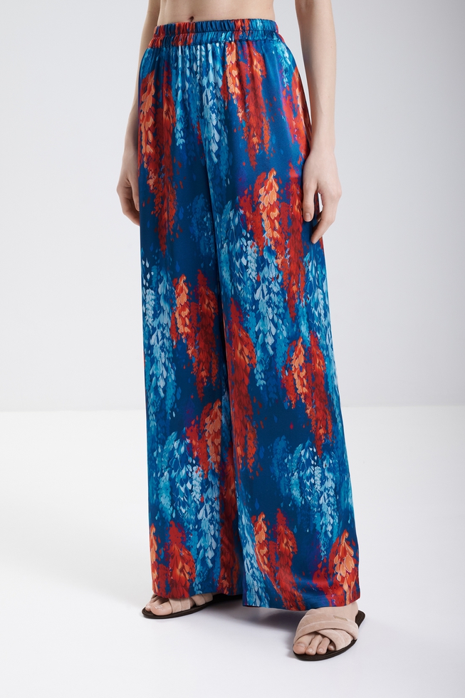  Женская шелковая пижама с брюками  6