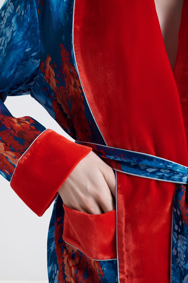  Женская шелковая пижама с брюками  5