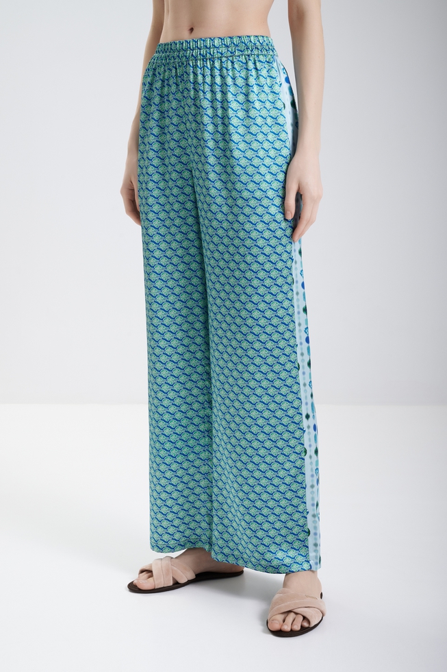  Женская шелковая пижама с брюками  6