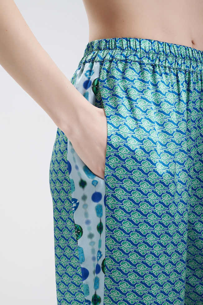  Женская шелковая пижама с брюками  8