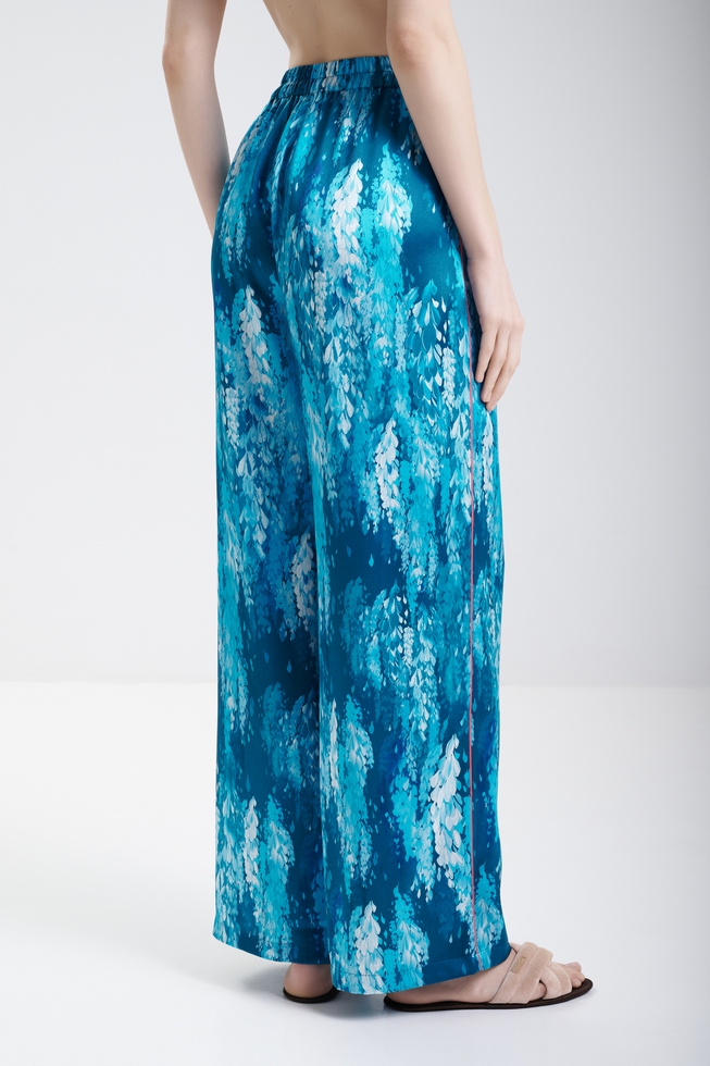  Женский шелковый халат с брюками  7