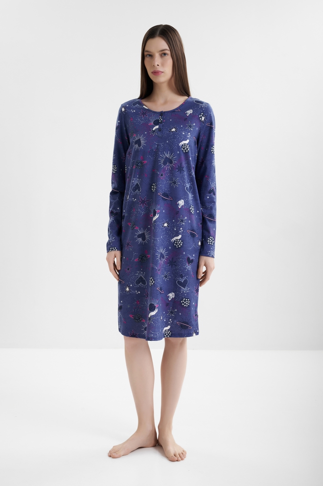 Женская хлопковая сорочка миди 1