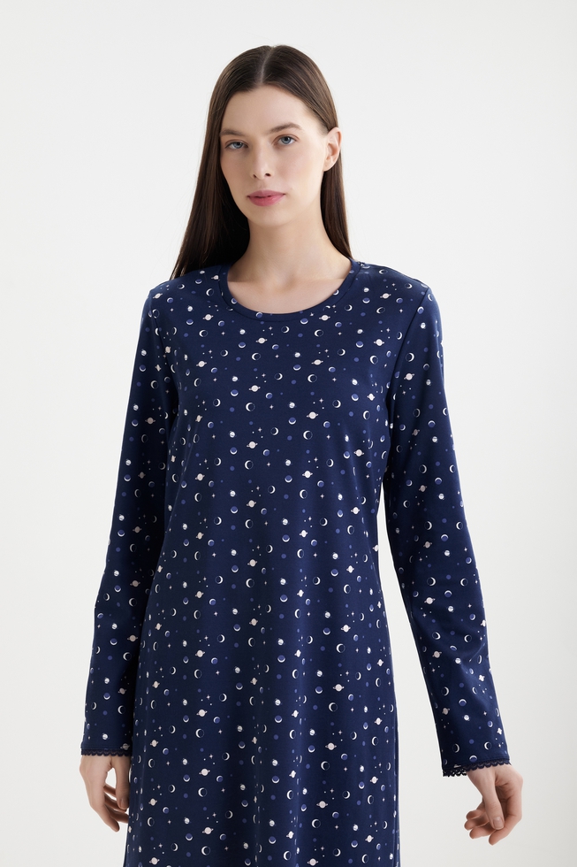 Женская сорочка из хлопка с принтом  3