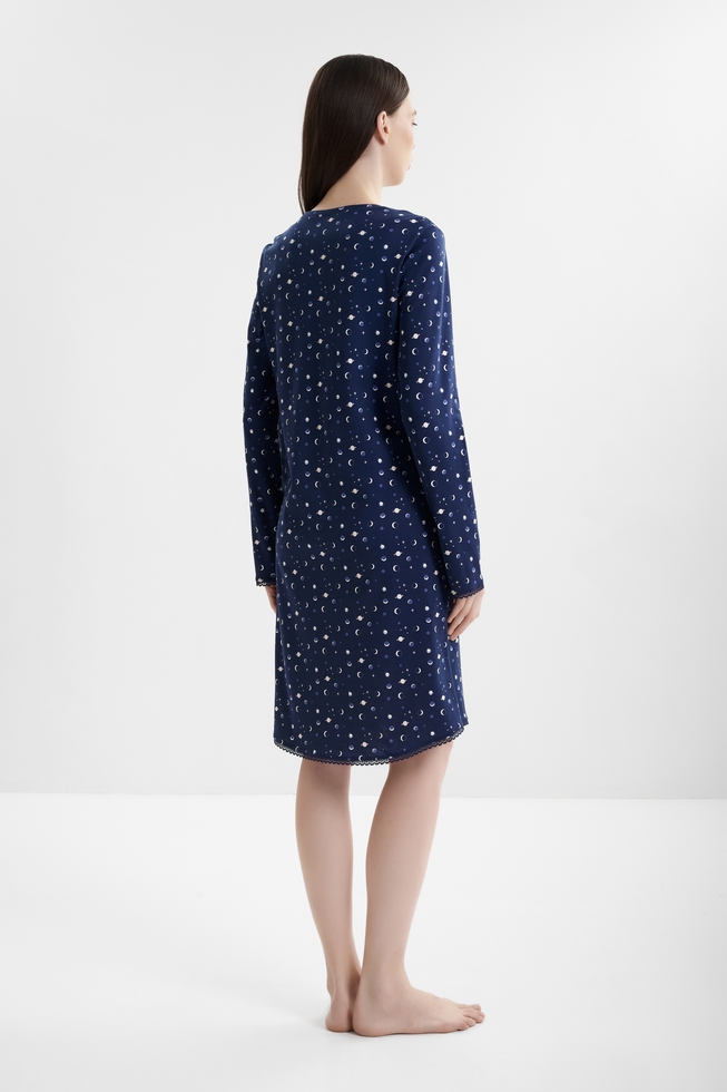 Женская сорочка из хлопка с принтом  2