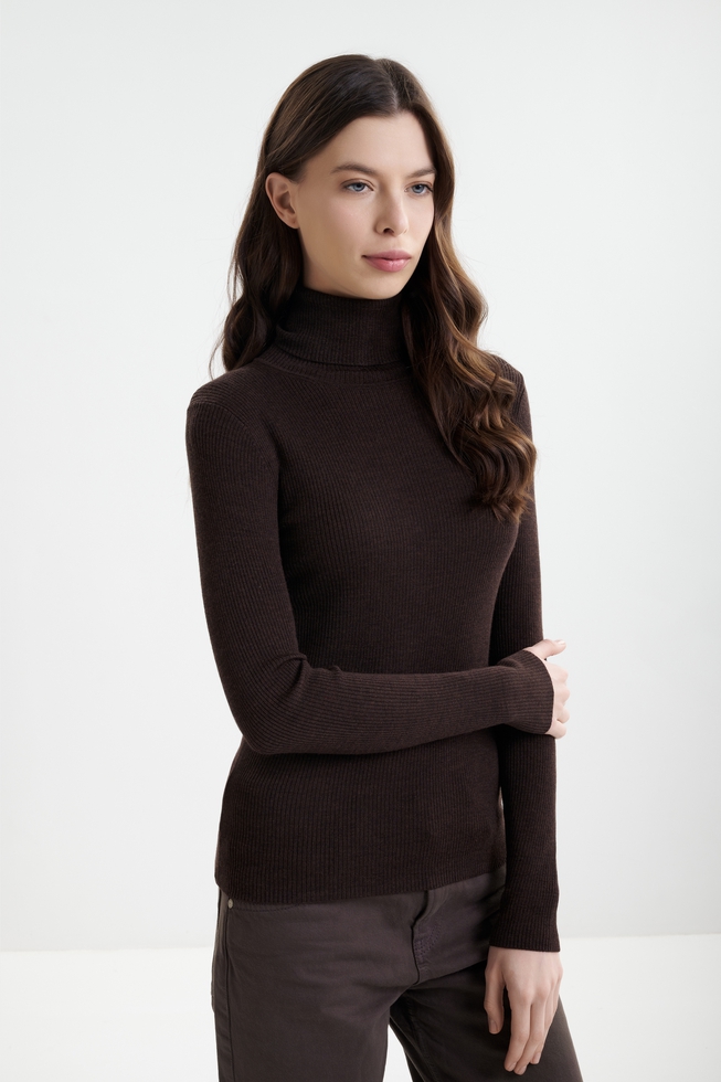 Женский джемпер с высоким горлом из шерсти мериноса  2