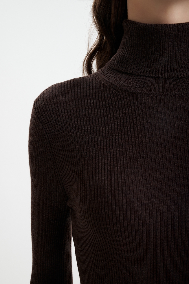 Женский джемпер с высоким горлом из шерсти мериноса  4