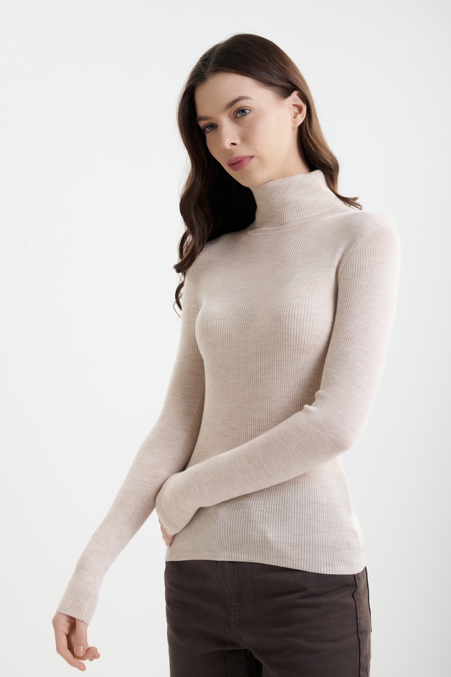 Женский джемпер с высоким горлом из шерсти мериноса  2