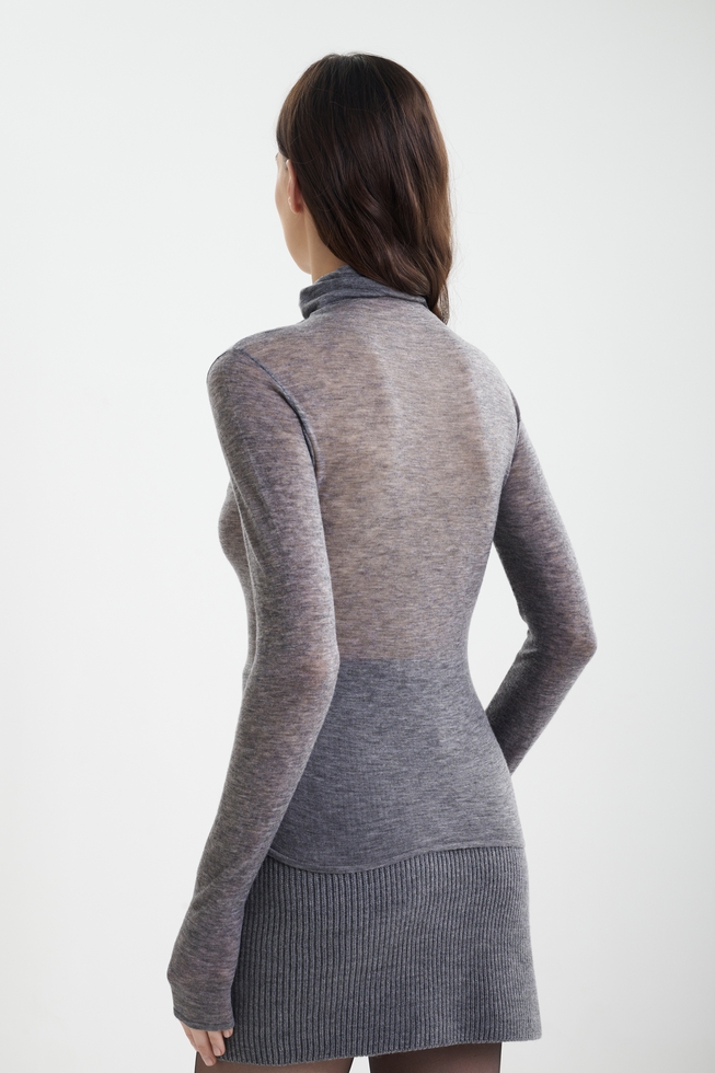 Женский джемпер с высоким горлом из шерсти мериноса  2