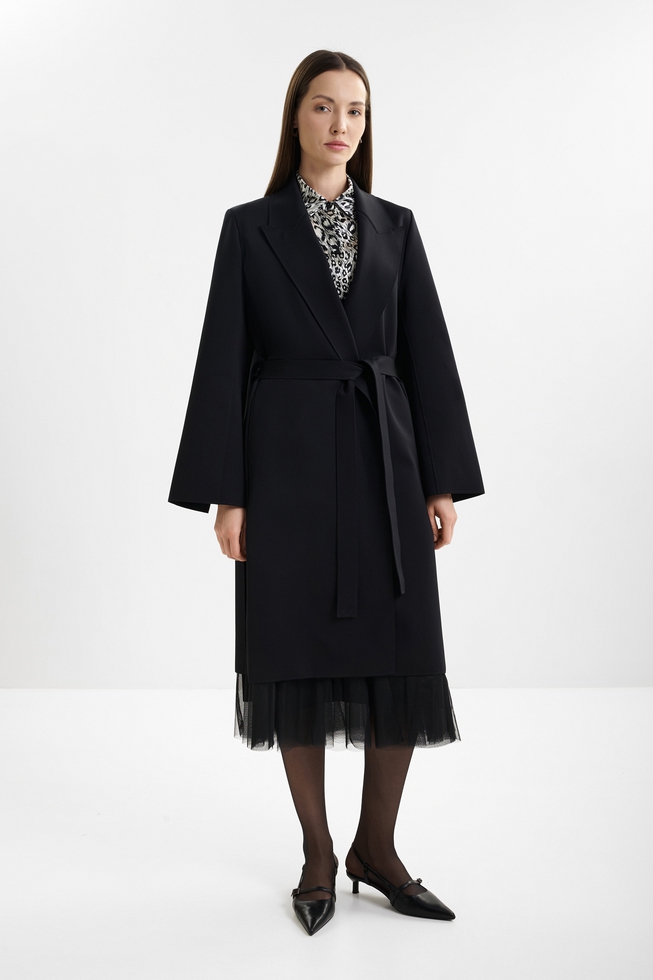 Женский плащ с поясом  1