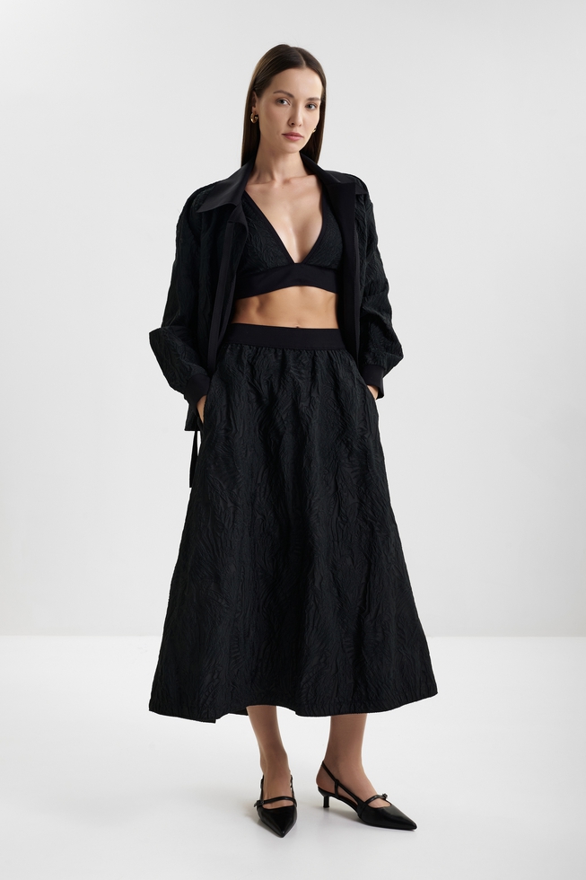 Длинная юбка с фактурным рисунком  3