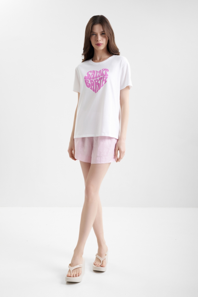 Женская хлопковая футболка с принтом  3