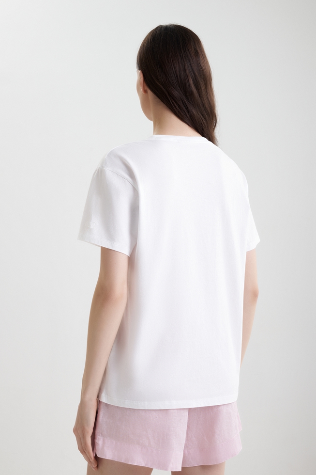 Женская хлопковая футболка с принтом  2