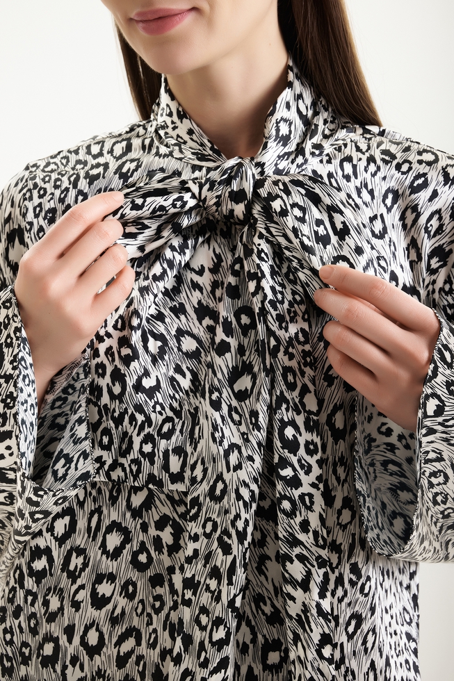 Блузка из шелка с принтом  4