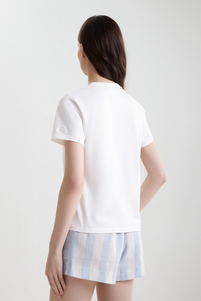 Женская хлопковая футболка с принтом  2