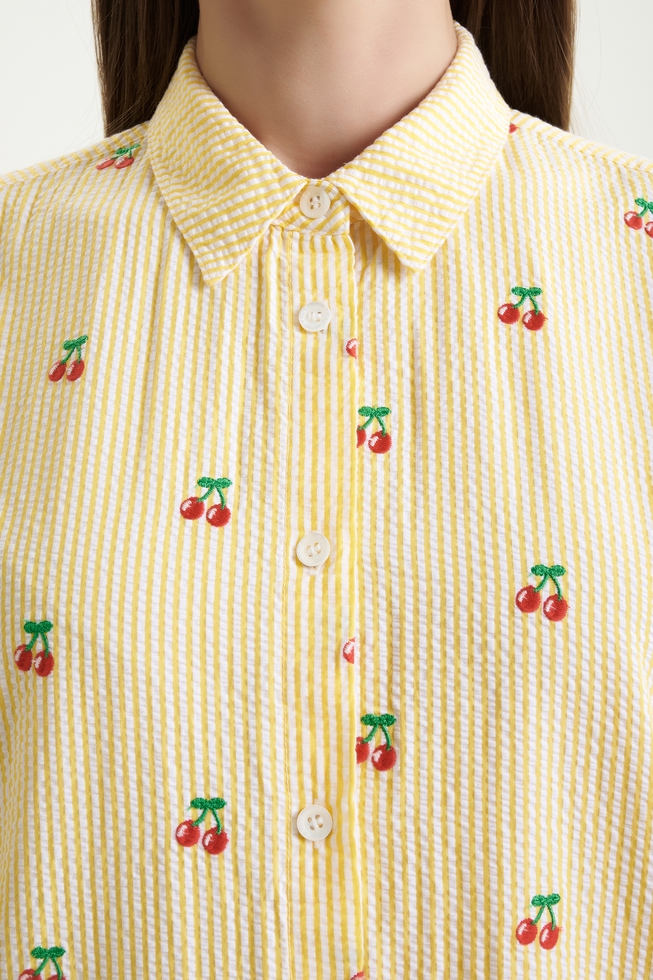 Хлопковая блуза с длинным рукавом 4