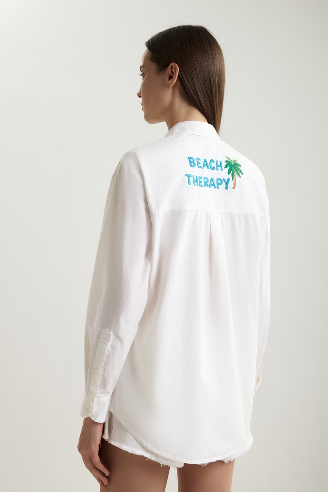 Хлопковая блузка с длинным рукавом 2