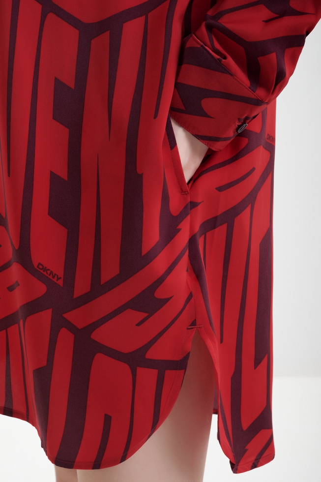 Женский халат-рубашка с принтом   4