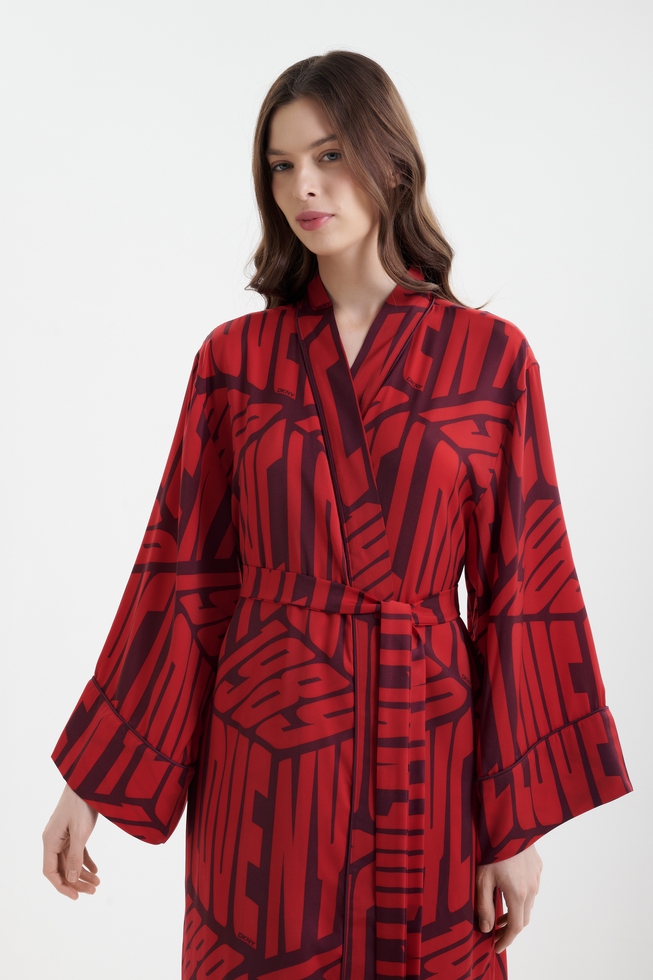 Женский длинный халат с принтом  3