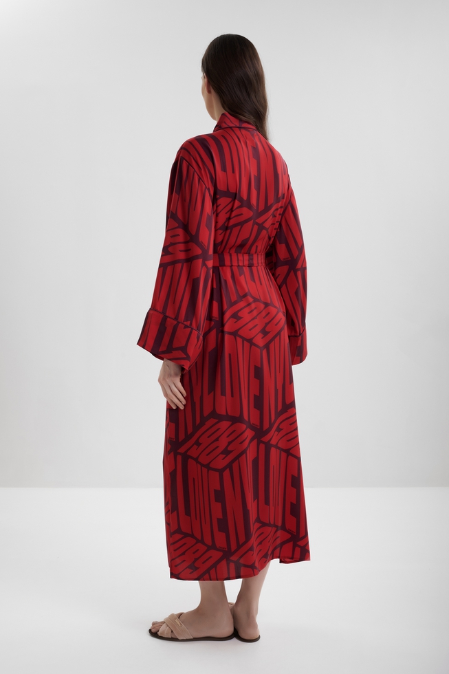 Женский длинный халат с принтом  2