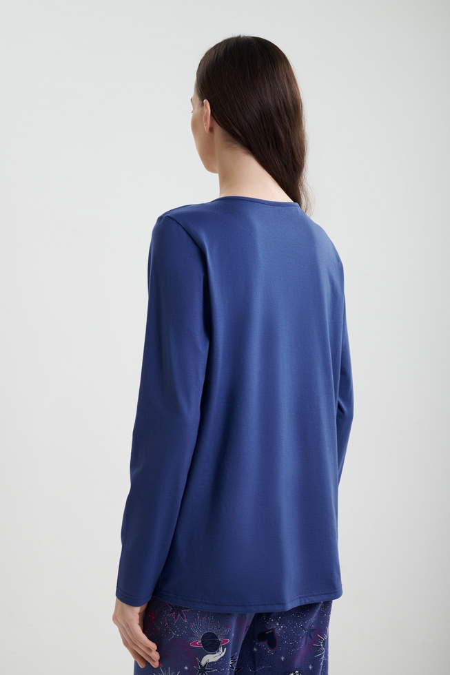 Женская хлопковая пижама с брюками 4