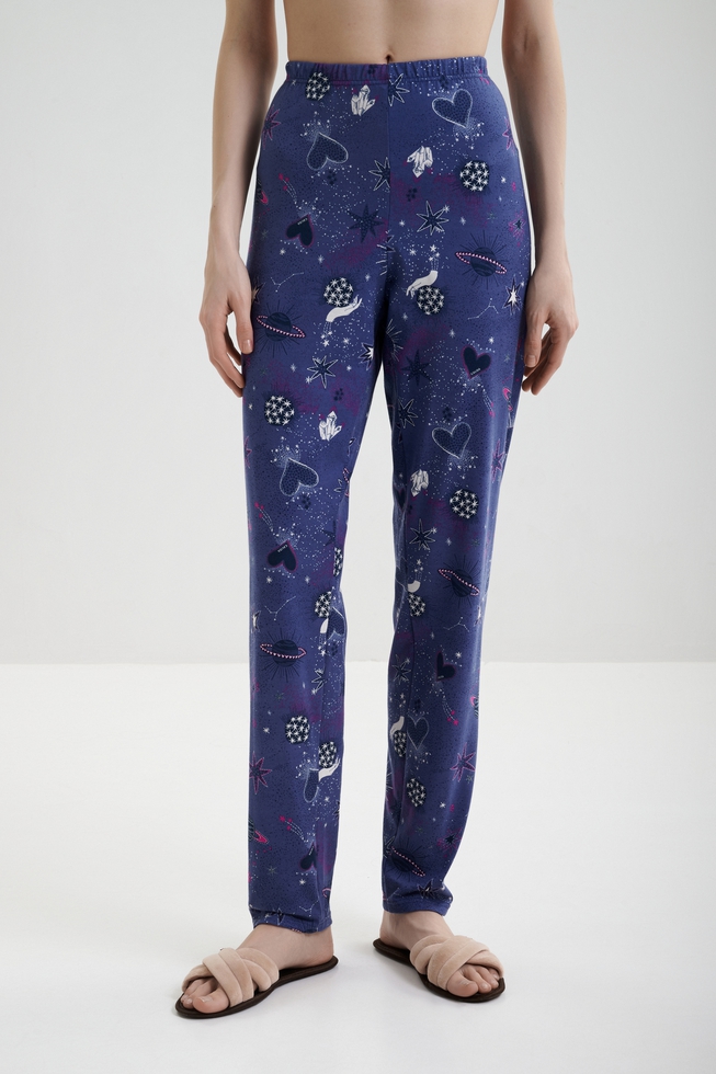 Женская хлопковая пижама с брюками 6