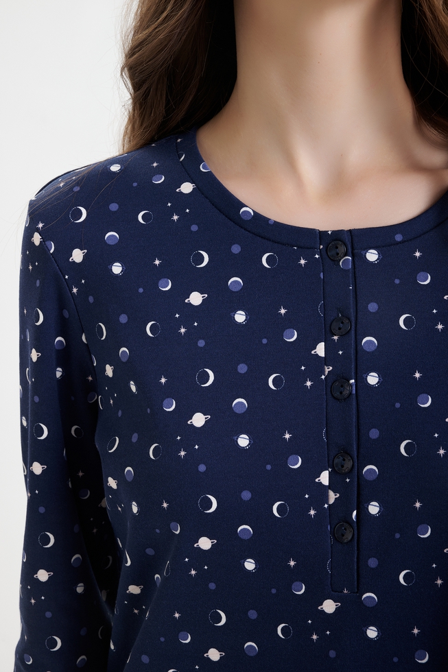 Женская хлопковая пижама с брюками 5