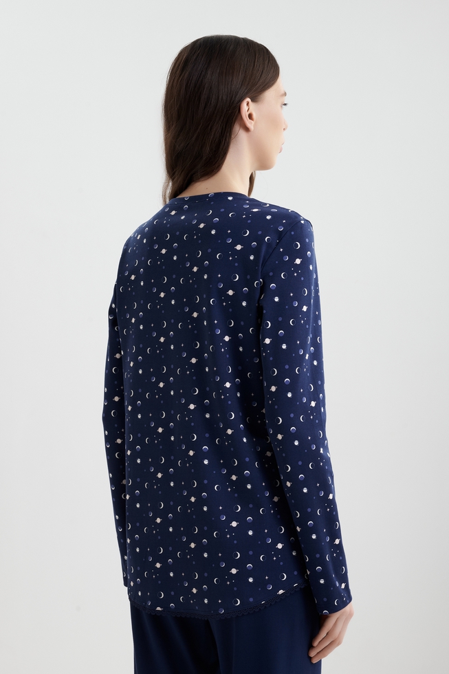 Женская хлопковая пижама с брюками 4