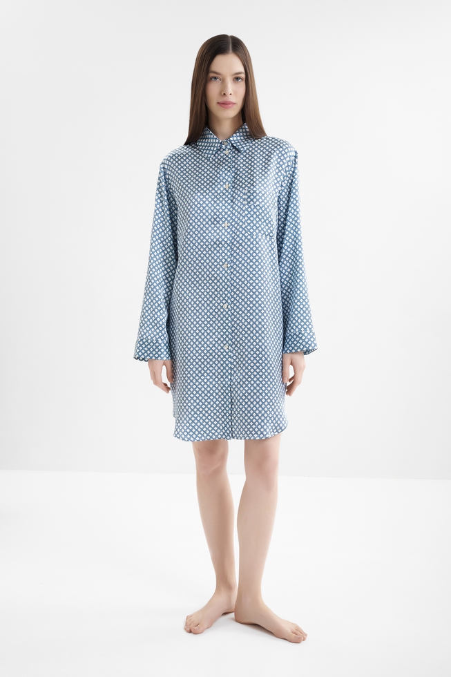 Женский шелковый халат на пуговицах 1