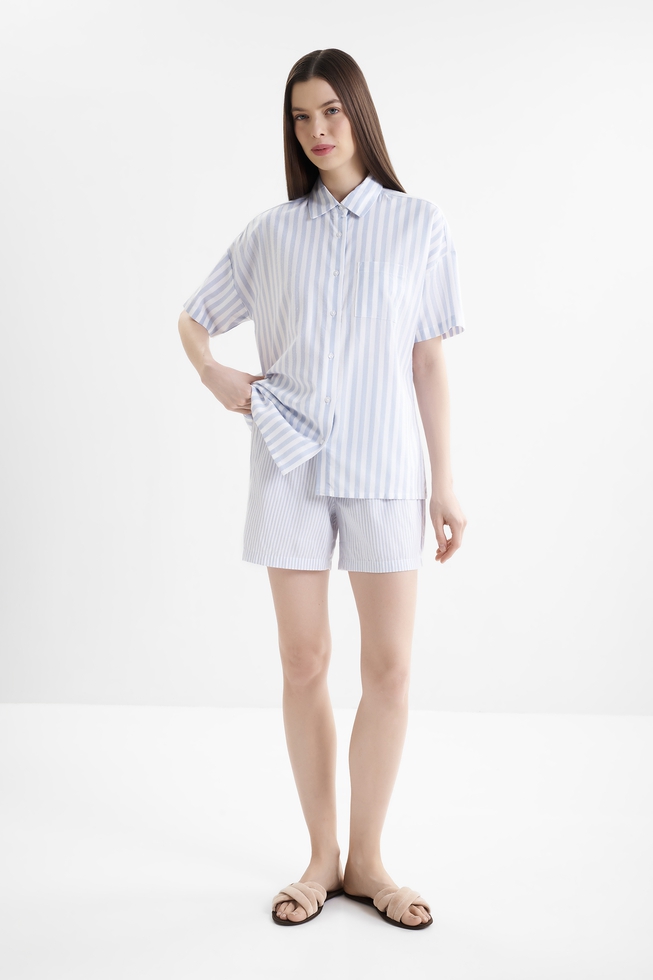 Женские домашние короткие шорты в полоску 3