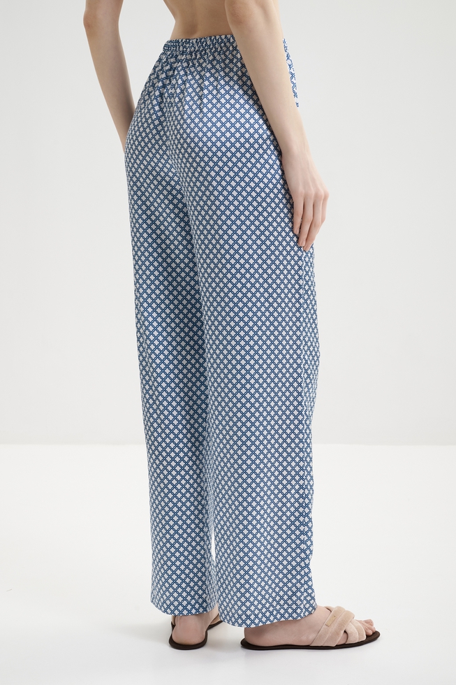 Женская шелковая пижама с брюками 7