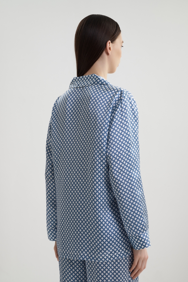 Женская шелковая пижама с брюками 4