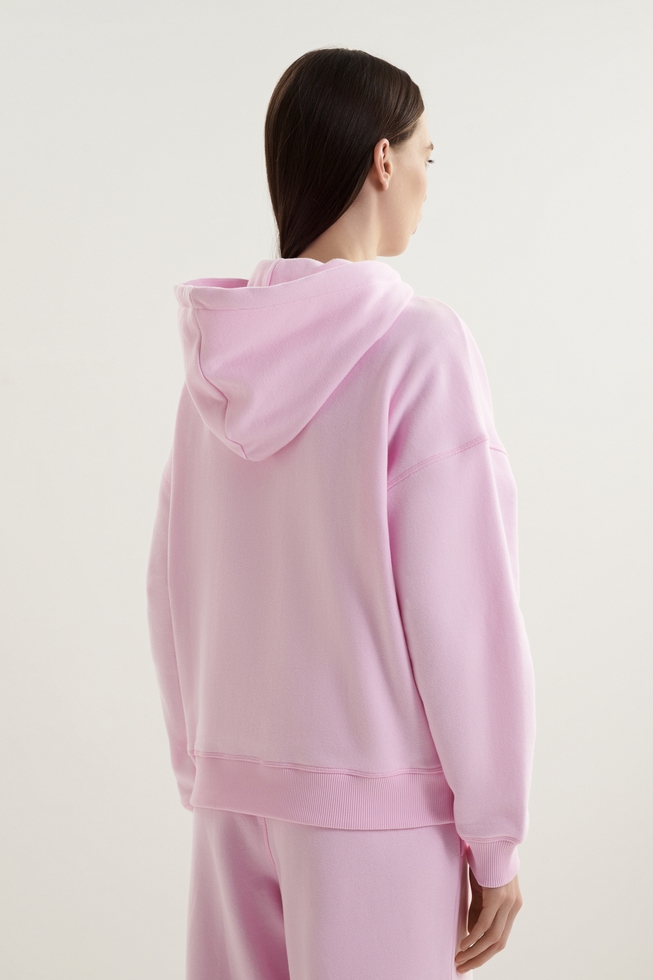 Женская хлопковая розовая толстовка  2