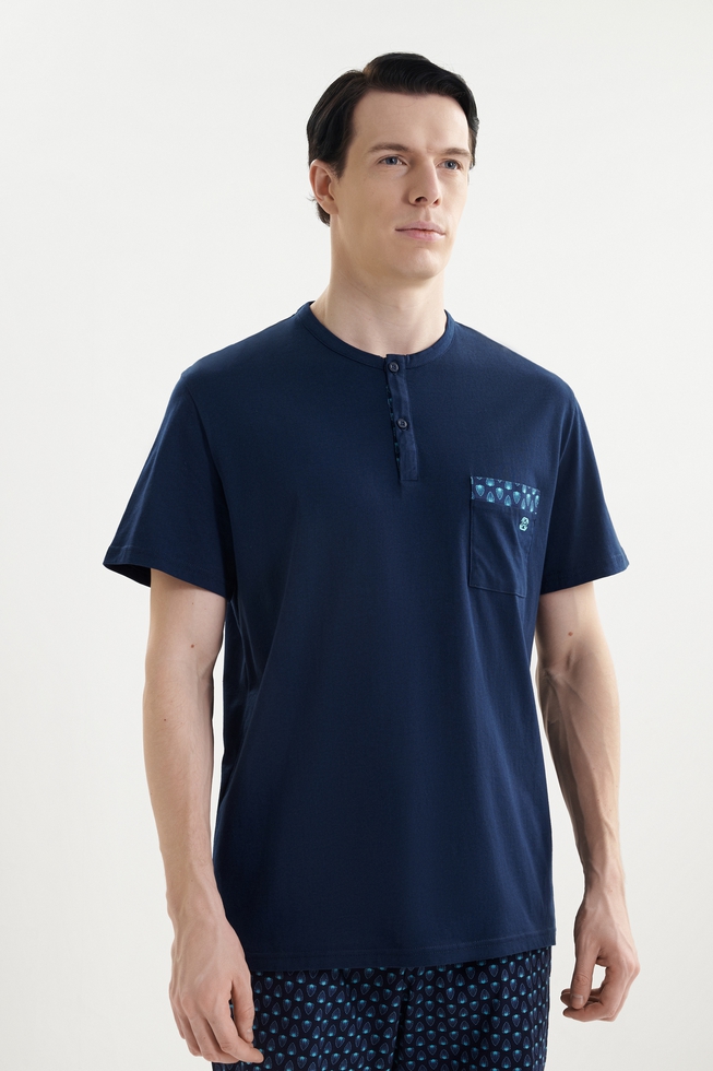 Мужская хлопковая пижама с шортами 3