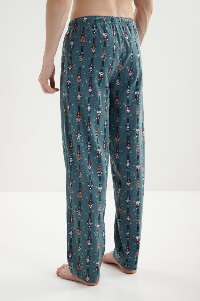 Мужская хлопковая пижама с брюками 7