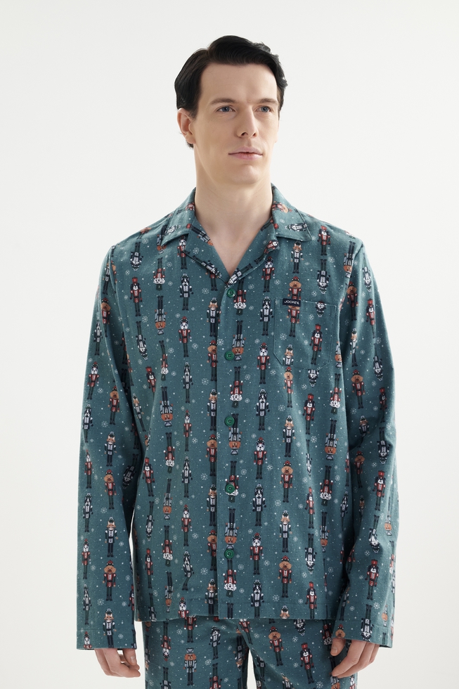 Мужская хлопковая пижама с брюками 3