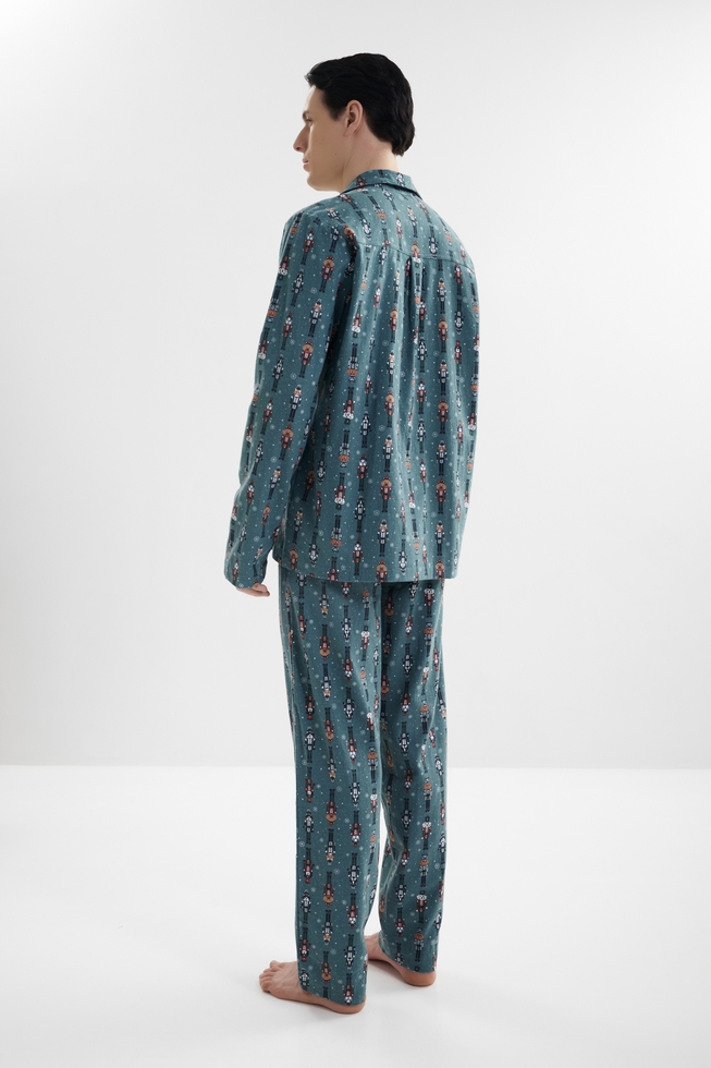 Мужская хлопковая пижама с брюками 2