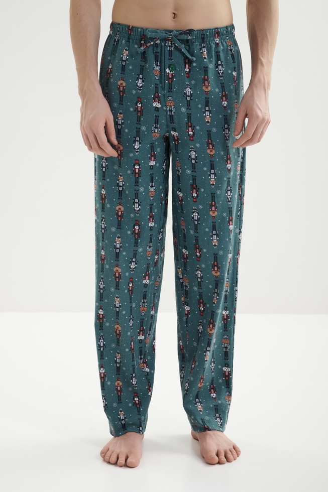 Мужская хлопковая пижама с брюками 6