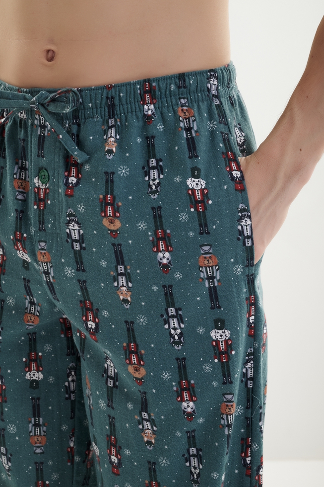 Мужская хлопковая пижама с брюками 8