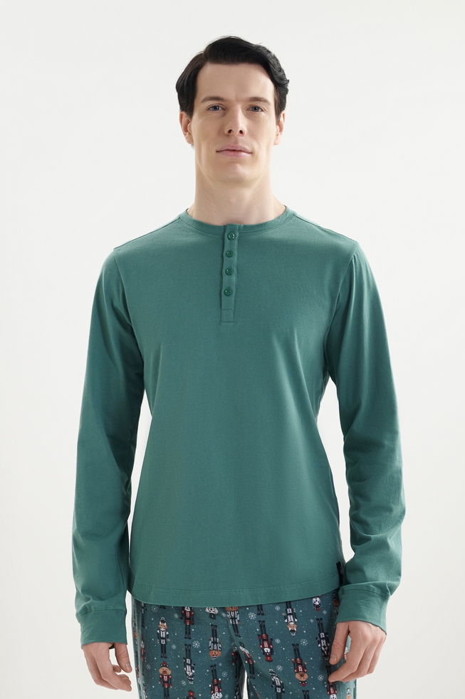 Мужская хлопковая пижама с брюками 3