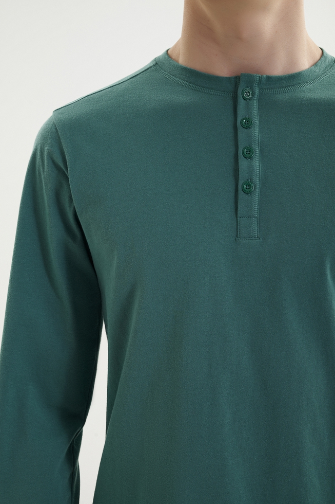 Мужская хлопковая пижама с брюками 5