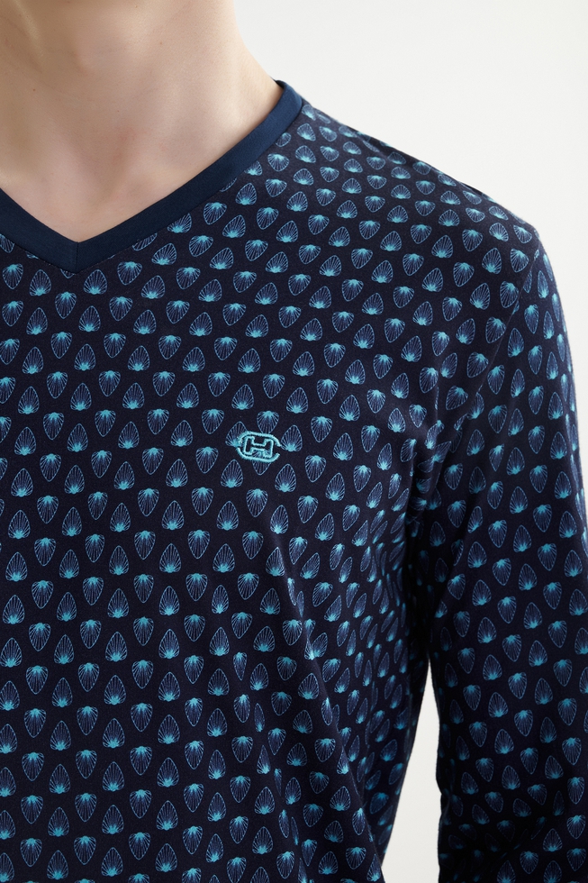 Мужская хлопковая пижама с брюками 5