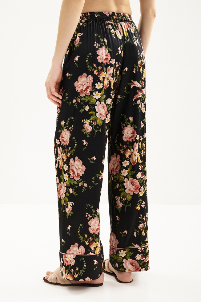 Женская шелковая пижама с брюками 7