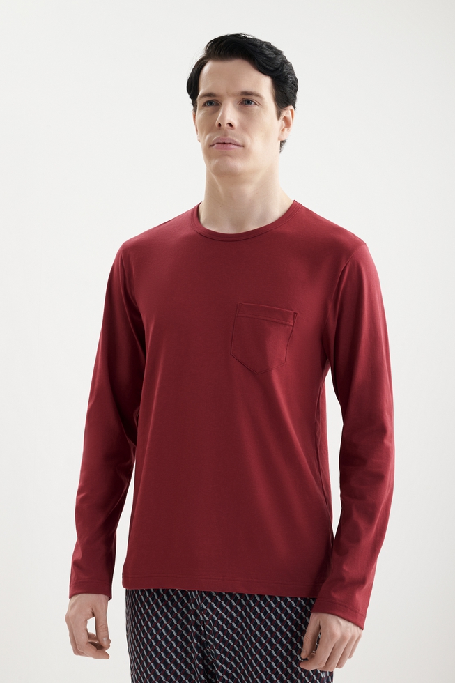  Мужская хлопковая пижама с брюками  3