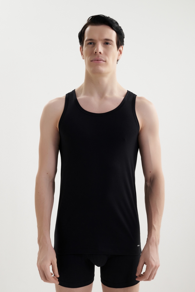  Майка из хлопка черная 1