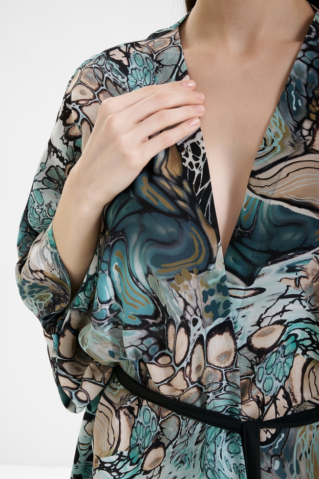 Женский шелковый халат 4