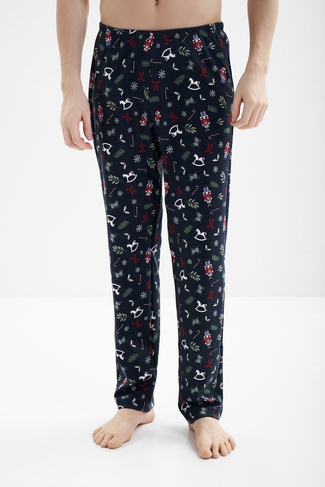 Мужская хлопковая пижама с брюками 6