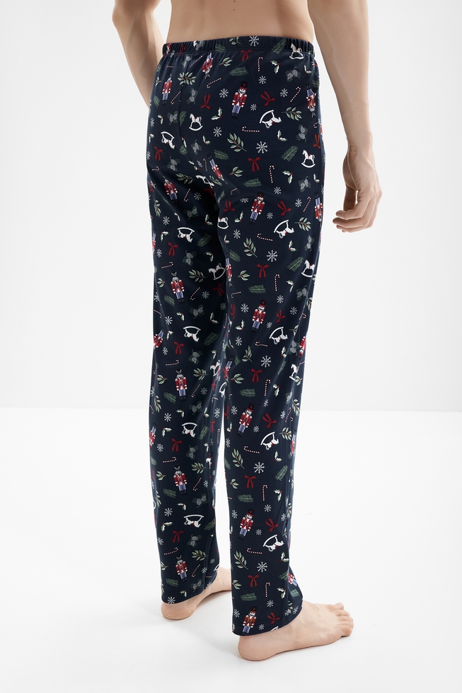 Мужская хлопковая пижама с брюками 7