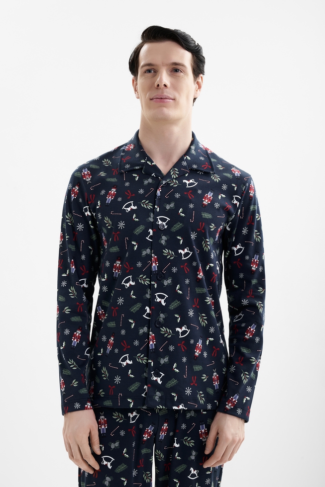 Мужская хлопковая пижама с брюками 3